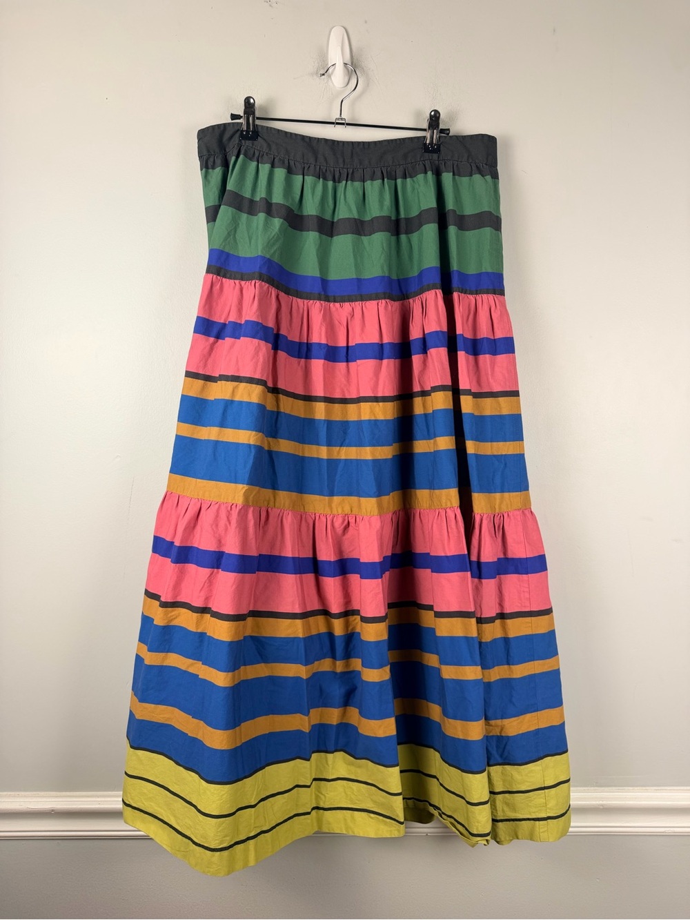 Staud Sea Tiered Striped Stretch Midi Skirt size 14 READ - Picture 8 of 11